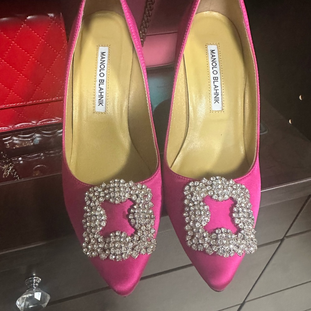 Pink Crystal Embellished Stiletto Heels